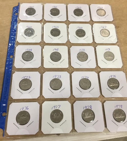 1960 TO 1979 5-CENT PIECES