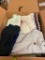 BOX LOT OF MEN'S SHIRTS AND SWEATERS, MOSTLY SIZE MEDIUM --- USED