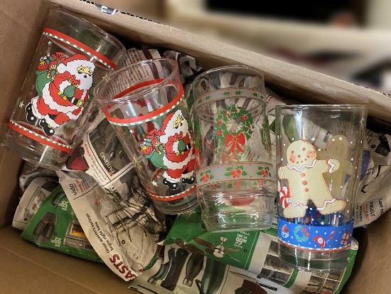 BOX LOT OF CHRISTMAS CUPS