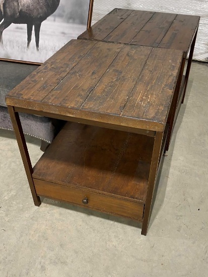 PAIR OF 24 x 26 INCH SIDE TABLES