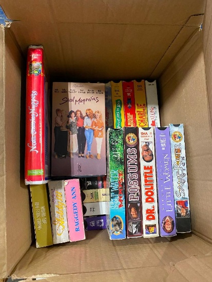BOX LOT OF VHS TAPES
