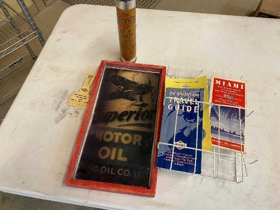 ASSORTED VINTAGE OIL RELATED ITEMS