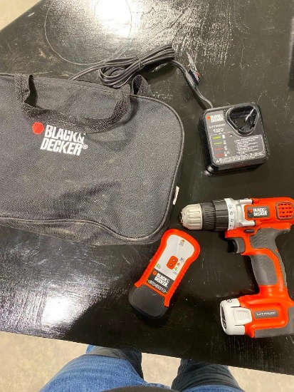 BLACK & DECKER POWER DRILL AND STUD SENSOR
