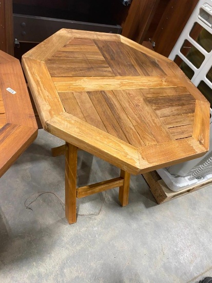 2 OCTAGON SHAPED WOODEN COFFEE TABLES