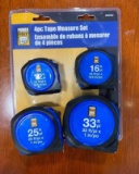 NEW POWERFIST 4PC TAPE MEASURE SET