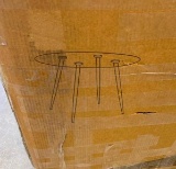 4 PERSON GLASS TOP DINING TABLE