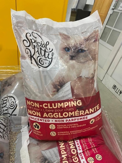 2 LARGE BAGS OF CAT LITTER, 18KG EACH