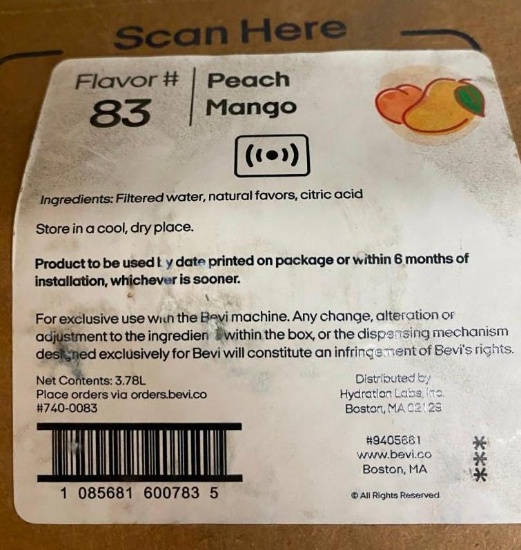 BEVI PEACH WATER FLAVOUR