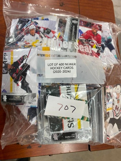 LOT OF 400 NEW HOCKEY CARDS, 2020-2024