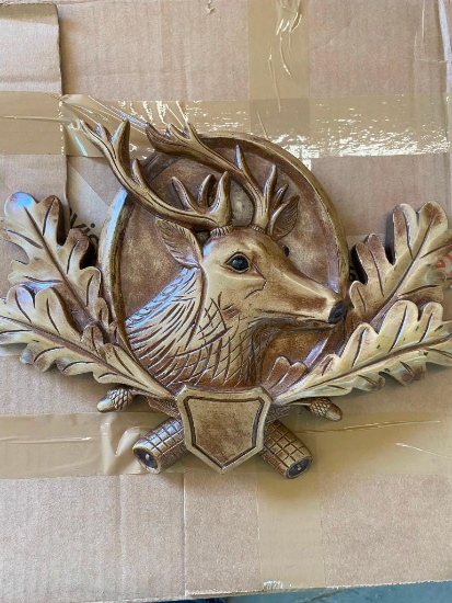 WOODEN DEER PLAQUE
