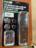 GRIP 4 PC MAGNETIC TRAY AND HOOK SET
