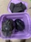 2 LARGE BIKER HELMETS AND BIKER PANTS