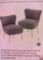 2 GREY VELVET LOUNGE CHAIRS