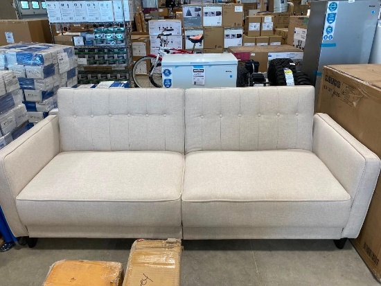 COUCH WITH DROP-DOWN BACK FOR OVERNIGHT STAYS