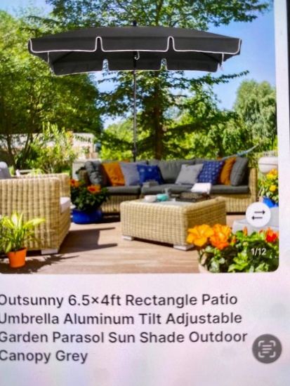 6.5 x 4FT RETRACTABLE UMBRELLA WITH TILT