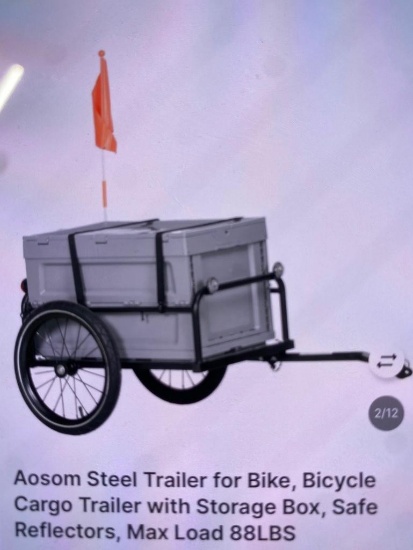 STEEL TRAILER FOR A BIKE WITH STORAGE BOX