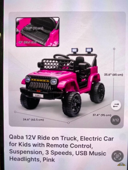 12V KID ELECTRIC RIDE-ON JEEP WITH REMOTE