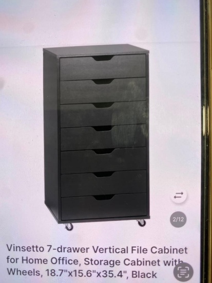 7-DRAWER VERTICAL FILE CABINET WITH WHEELS
