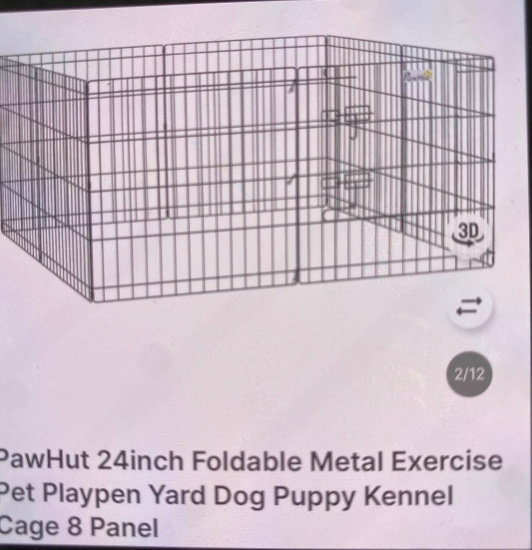 24 IN FOLDABLE METAL PET PLAYPEN