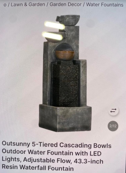 5-TIERED CASCADING BOWLS WATER FOUNTAIN