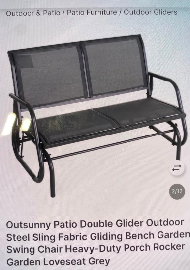 OUTDOOR STEEL SLING GLIDING BENCH