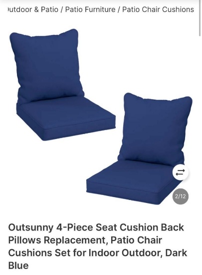4-PIECE SEAT CUSHION BACK PILLOWS REPLACEMENT