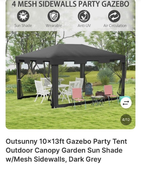 10 FT x 13 FT GAZEBO PARTY TENT