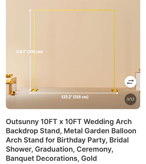 10 FT x 10 FT ARCH BACK DROP STAND