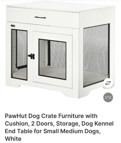 DOG CRATE FURNITURE WITH CUSHION