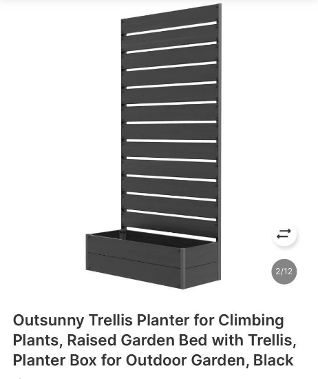 TRELLIS PLANTER FOR CLIMBING PLANTS WITH PLANTER BOX