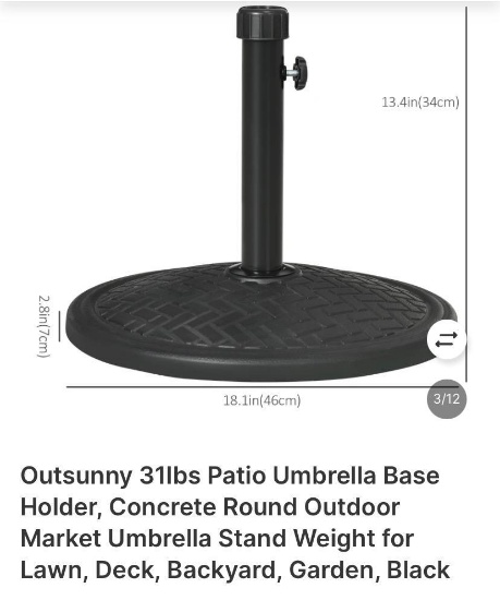 UMBRELLA HOLDER (FOR PATIO TABLE)