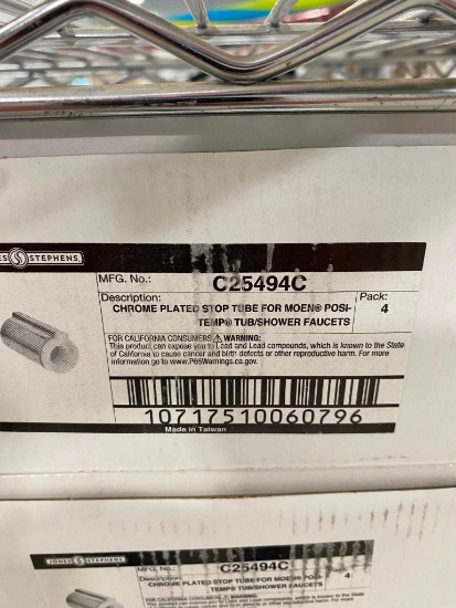 2 BOXES OF 4 CHROME PLATED STOP TUBE TUB/SHOWER FAUCETS (NEW)