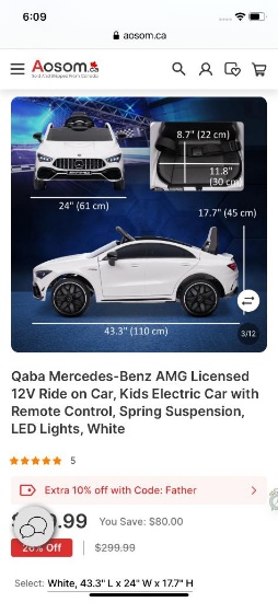 12V RIDE ON KIDS CAR WITH REMOTE
