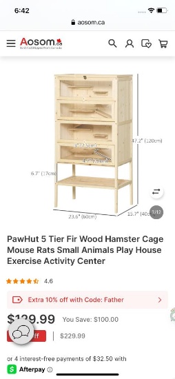 5-TIER WOOD HAMSTER CAGE