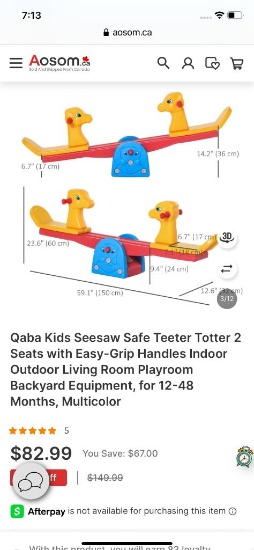 KID TEETER-TOTTER (12-48 MONTHS OLD)