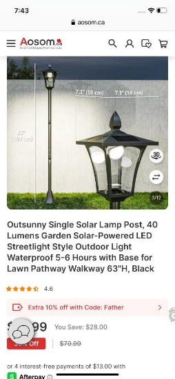 SOLAR LAMP POST