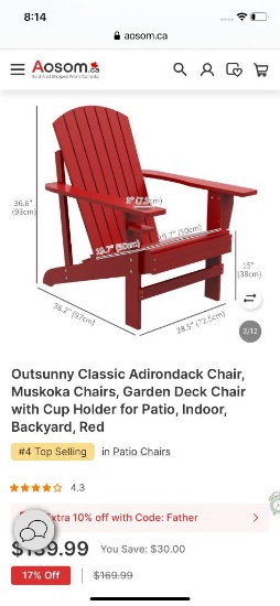 RED ADIRONDACK CHAIR