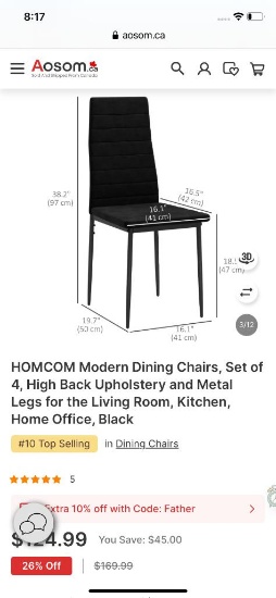 4 MODERN DINING CHAIRS