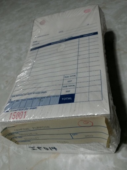 250 GENERAL PURPOSE 3-PART FORMS, 7 x 4 INCH
