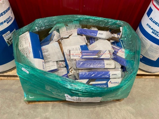 PALLET OF BLUESHIELD 7018 1/8 IN WELDING RODS --- LIKELY SOME ARE DAMAGED
