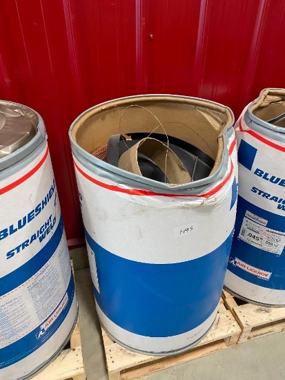 550 LB BARREL OF BLUESHIELD WELDING WIRE --- BARREL WAS UPSET