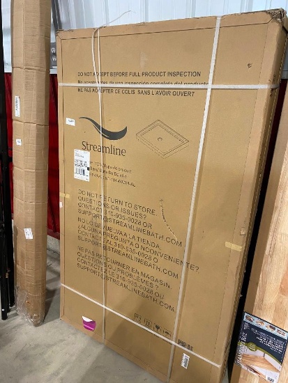 STREAMLINE 60 x 36 INCH SHOWER BASE WITH CENTER DRAIN