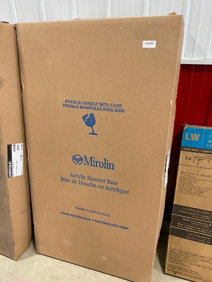 MIROLIN 60 x 32 INCH SHOWER BASE WITH RIGHT END DRAIN