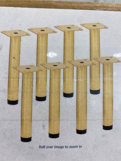8 OF 6 INCH ADJUSTABLE METAL FURNITURE LEGS