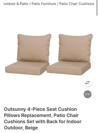 4-PIECE SEAT CUSHION PILLOWS REPLACEMENT