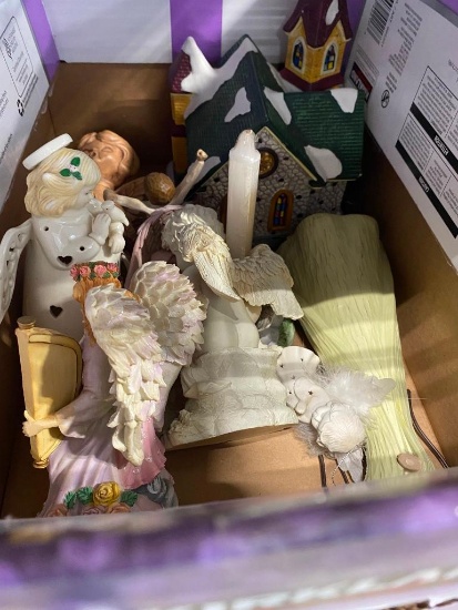 BOX OF CERAMIC STATUES