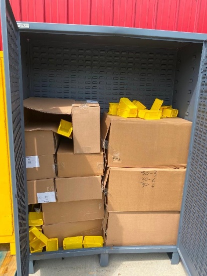 84 x 60 x 24 INCH HEAVY STEEL STORAGE CABINET WITH ALL THE PLASTIC BINS