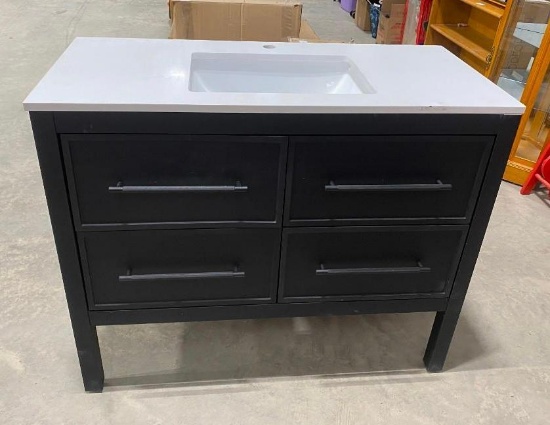 42 IN X 19-1/4 IN VANITY- TOP LEFT DRAWER IS CRACKED