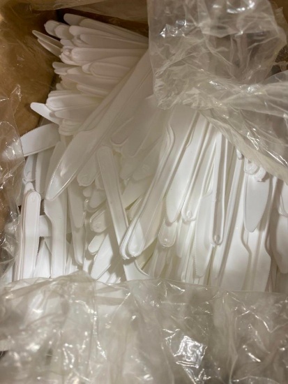 BOX OF PLASTIC KNIVES