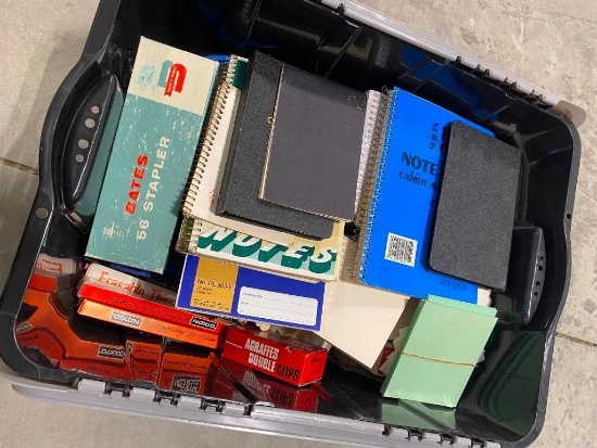 BOX OF OFFICE SUPPLIES